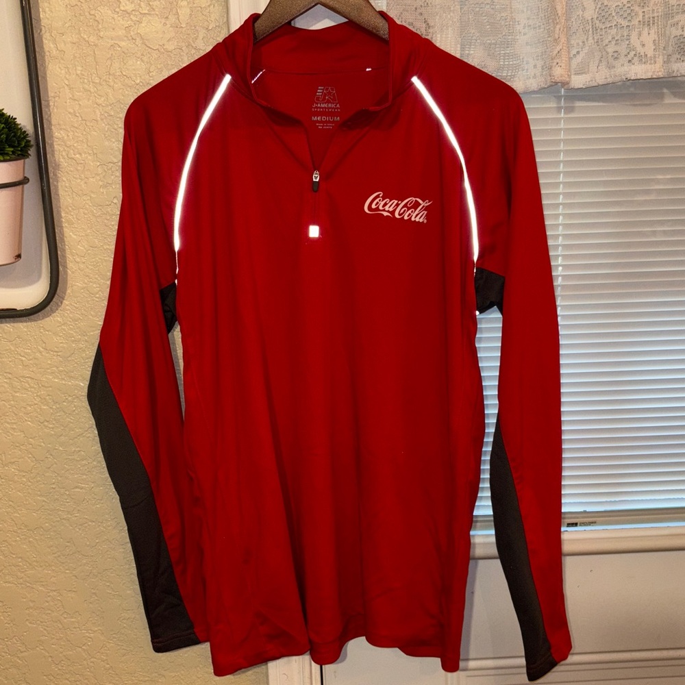 Coca-Cola Red and Black Zip-Up Top